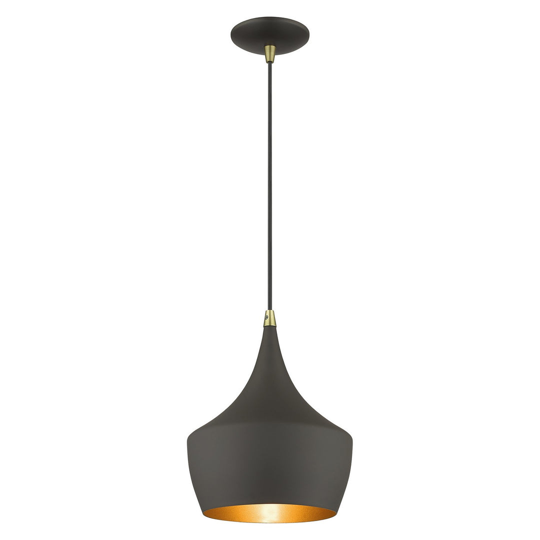 Livex Waldorf 41186-07 Pendant Light - Bronze with Antique Brass