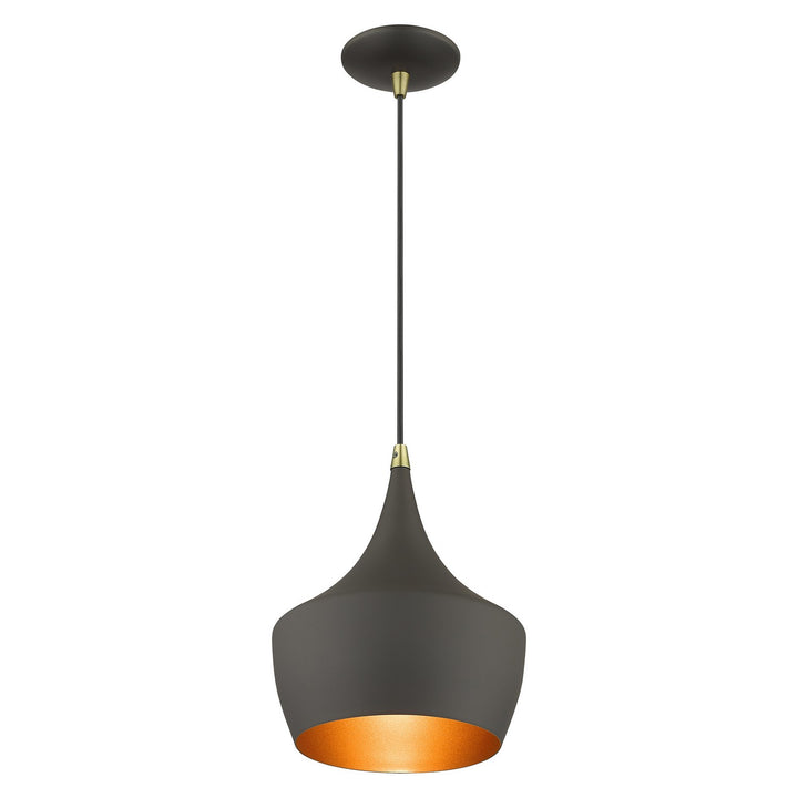 Livex Waldorf 41186-07 Pendant Light - Bronze with Antique Brass