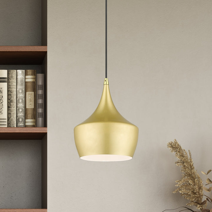 Livex Waldorf 41186-33 Pendant Light - Soft Gold with Polished Brass