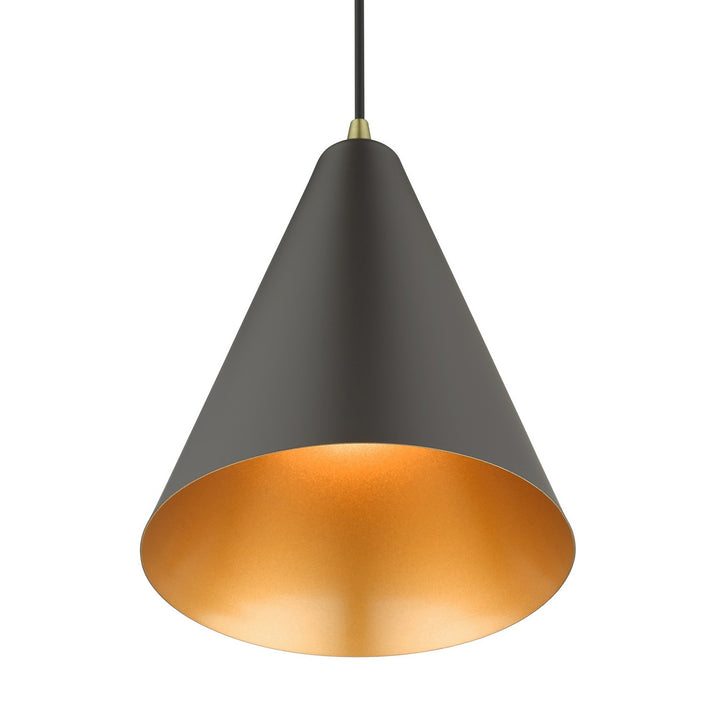 Livex Dulce 41492-07 Pendant Light - Bronze with Antique Brass