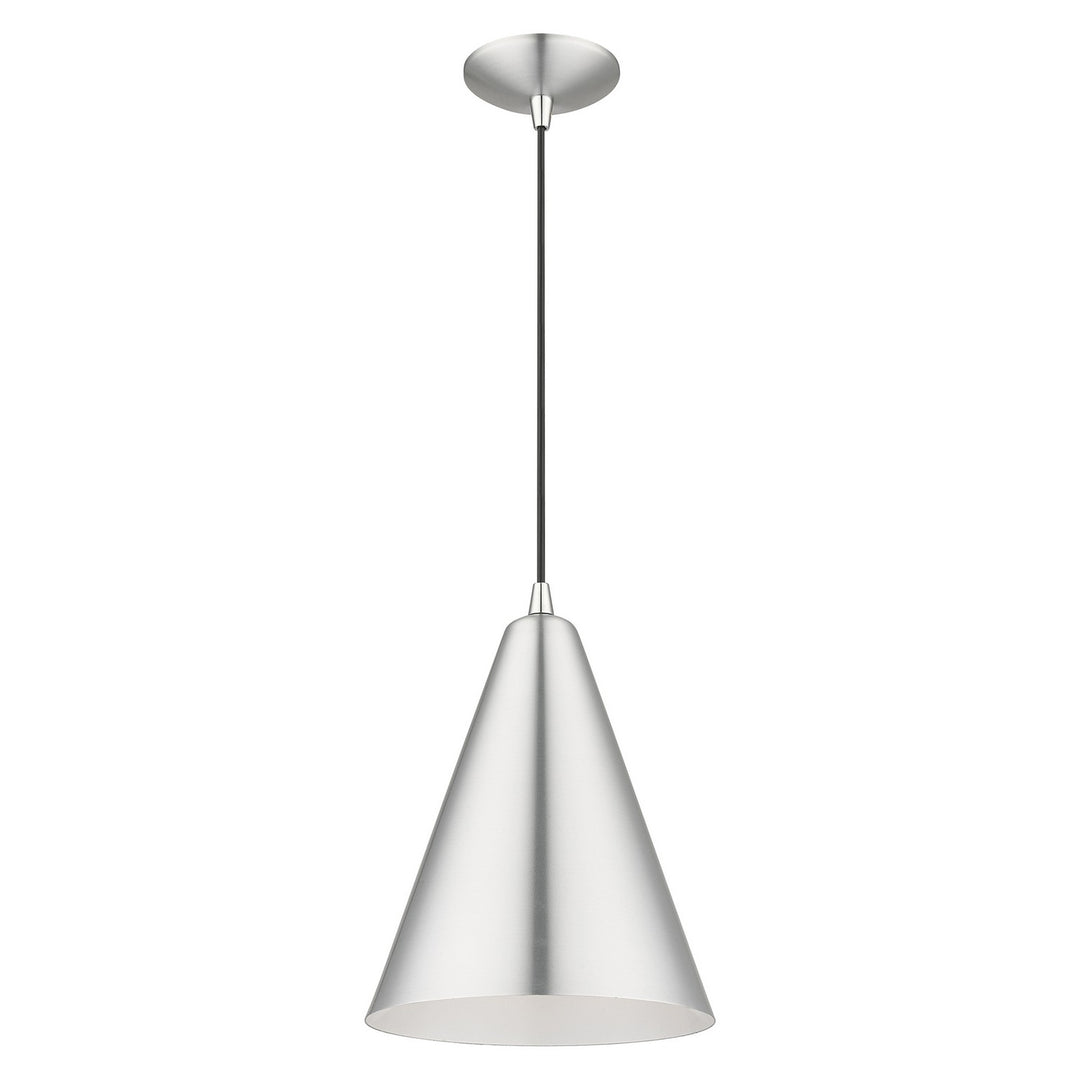 Livex Dulce 41492-66 Pendant Light - Brushed Aluminum with Polished Chrome