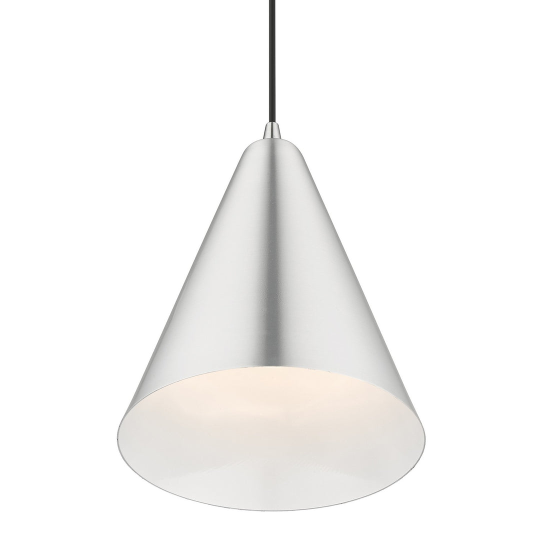 Livex Dulce 41492-66 Pendant Light - Brushed Aluminum with Polished Chrome