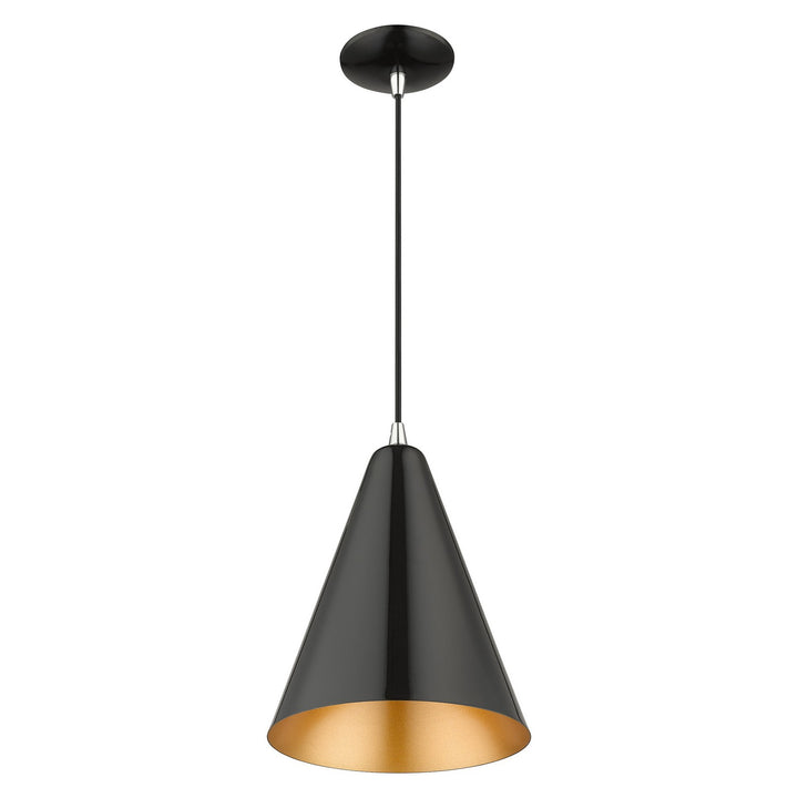 Livex Dulce 41492-68 Pendant Light - Shiny Black with Polished Chrome