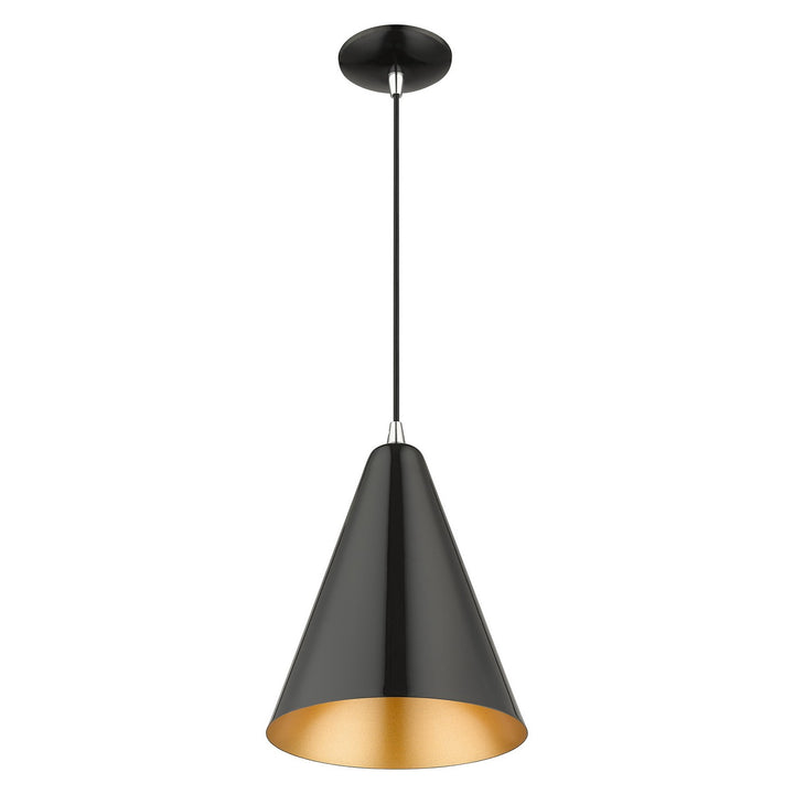 Livex Dulce 41492-68 Pendant Light - Shiny Black with Polished Chrome