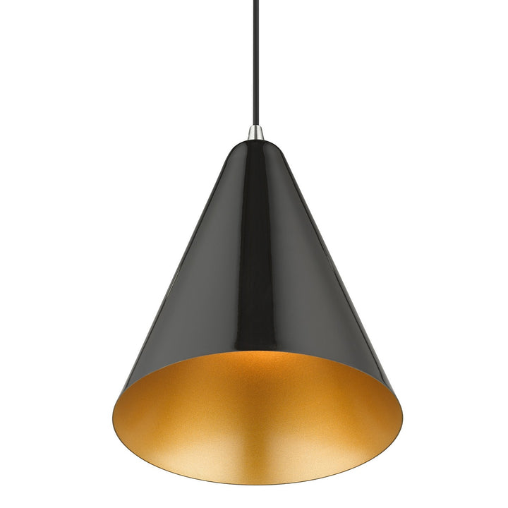 Livex Dulce 41492-68 Pendant Light - Shiny Black with Polished Chrome