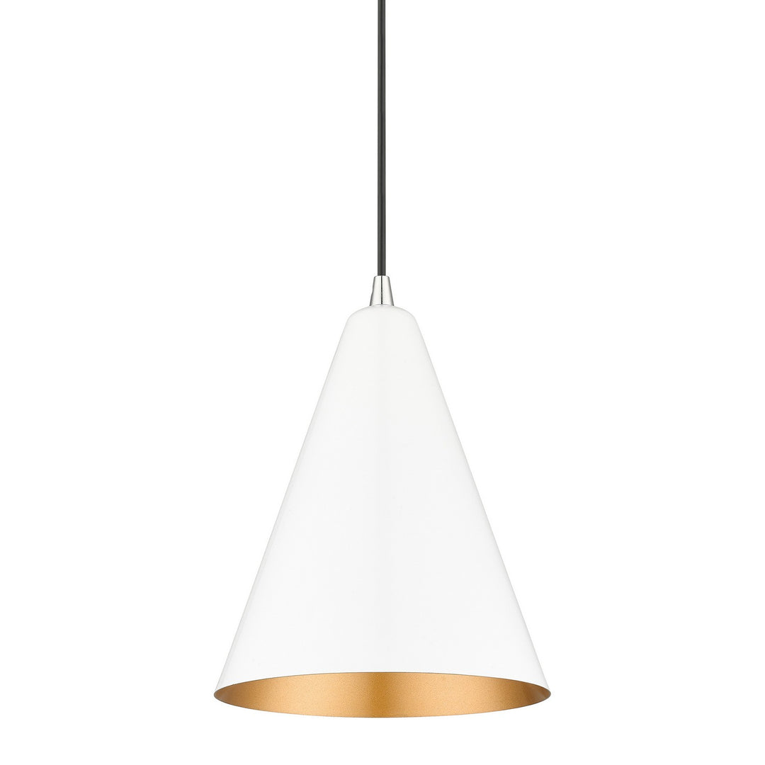 Livex Dulce 41492-69 Pendant Light - Shiny White with Polished Chrome