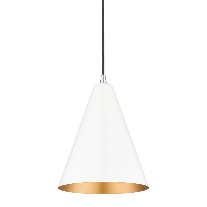 Livex Dulce 41492-69 Pendant Light - Shiny White with Polished Chrome