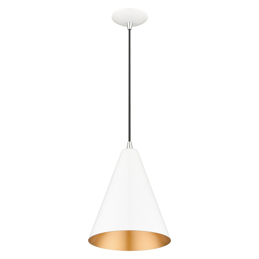 Livex Dulce 41492-69 Pendant Light - Shiny White with Polished Chrome