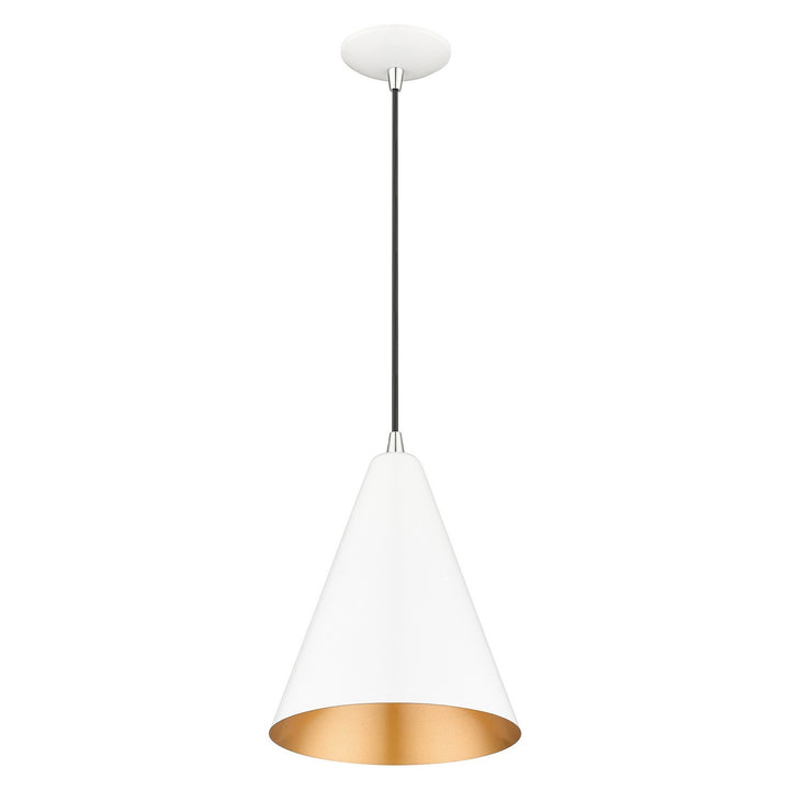 Livex Dulce 41492-69 Pendant Light - Shiny White with Polished Chrome