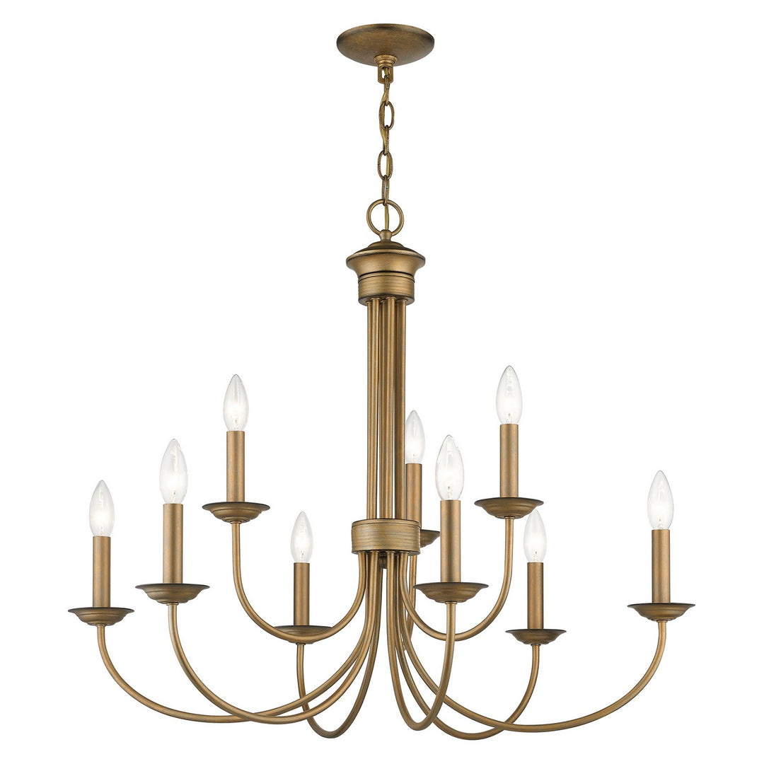 Livex Estate 42687-48 Chandelier Light - Antique Gold Leaf