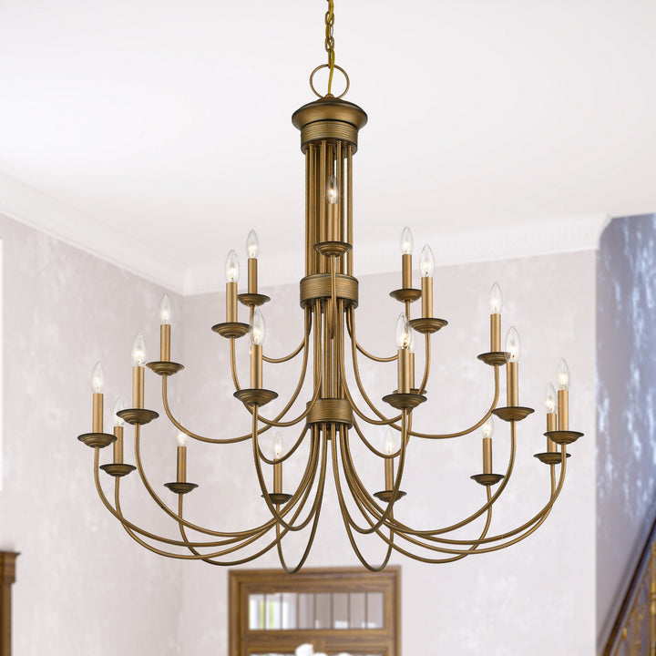 Livex Estate 42688-48 Chandelier Light - Antique Gold Leaf