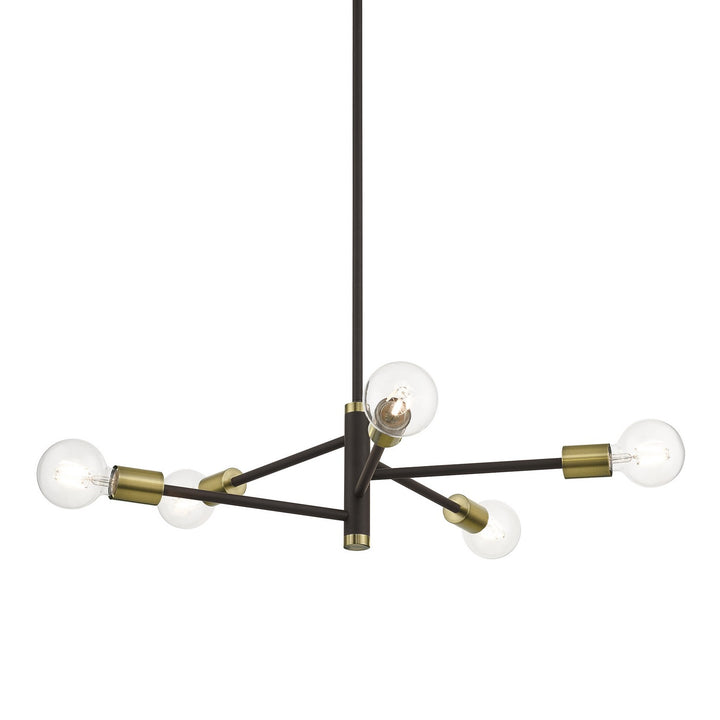 Livex Bannister 45865-07 Chandelier Light - Bronze with Antique Brass