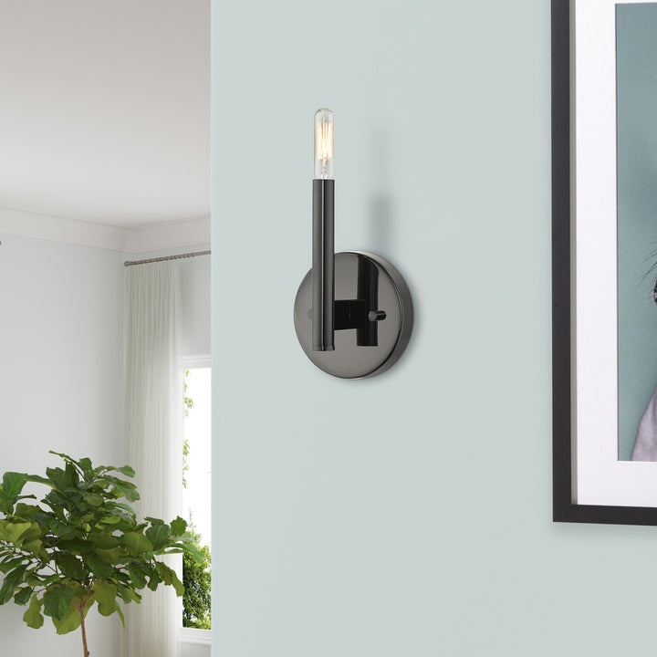 Livex Copenhagen 51171-46 Wall Sconce Light - Black Chrome