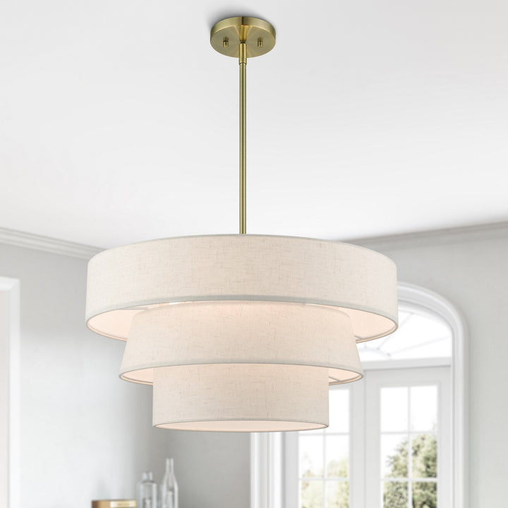 Livex Chandler 56724-01 Pendant Light - Antique Brass