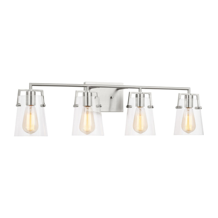 Visual Comfort Studio Crofton DJV1034BS Bath Vanity Light 34 in. wide - Brushed Steel