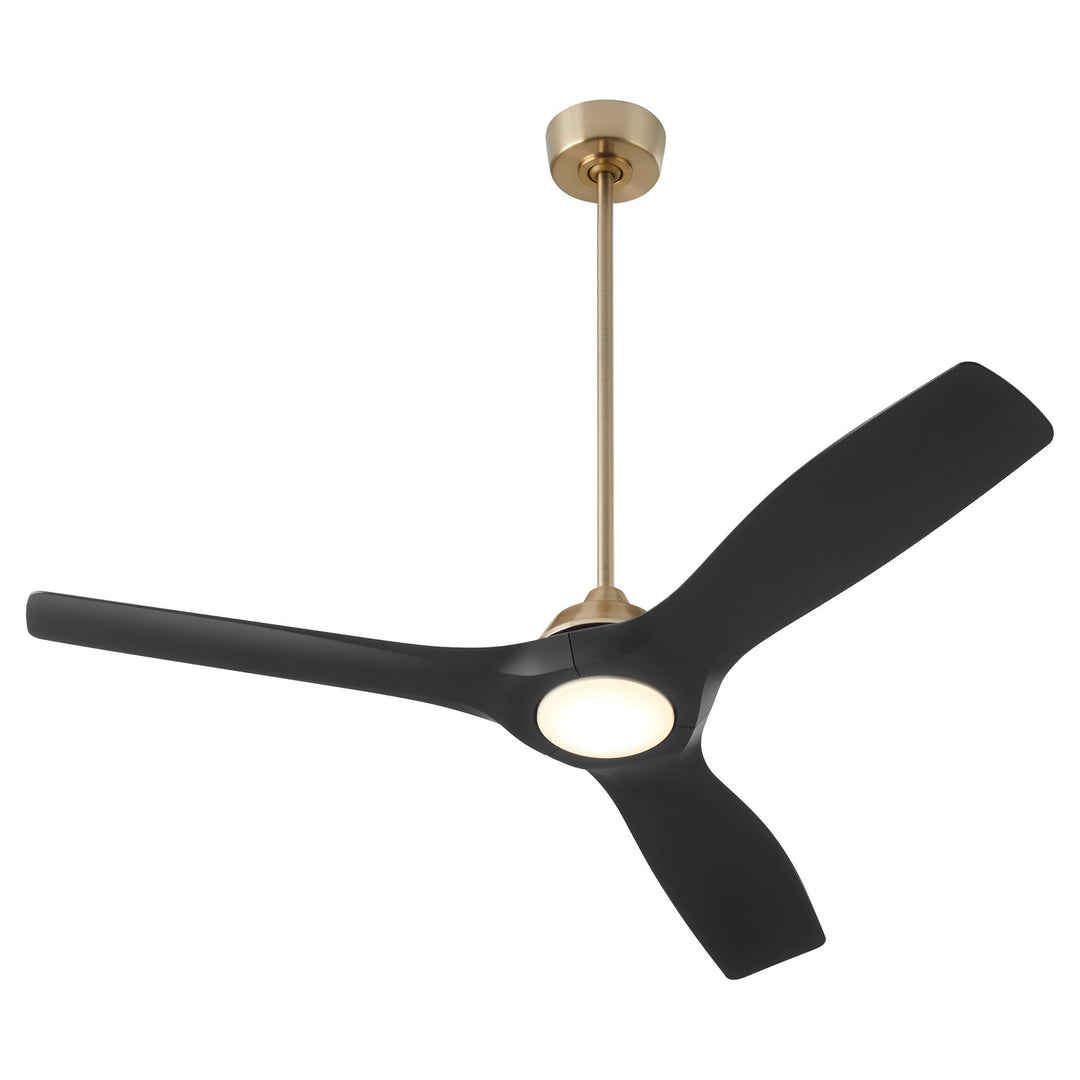 Oxygen 3-118-1540 Avalon 52 in. Ceiling Fan Aged Brass W/ Black Blades