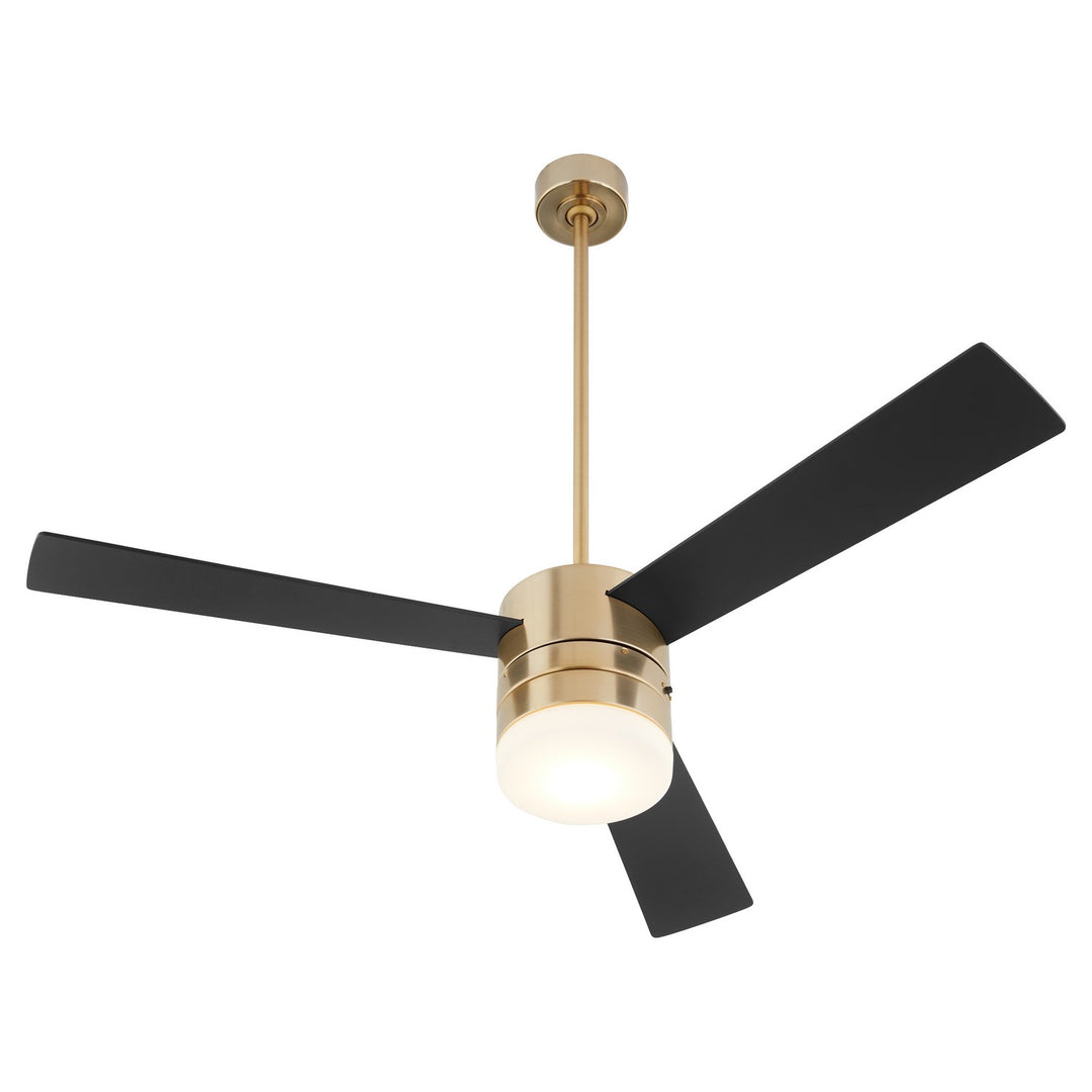 Oxygen Allegro 3-119-40 Modern Ceiling Fan 52 Inch - Aged Brass, Matte Black / Walnut Blades