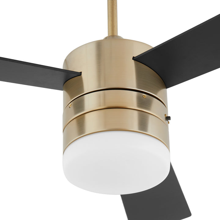 Oxygen Allegro 3-119-40 Modern Ceiling Fan 52 Inch - Aged Brass, Matte Black / Walnut Blades