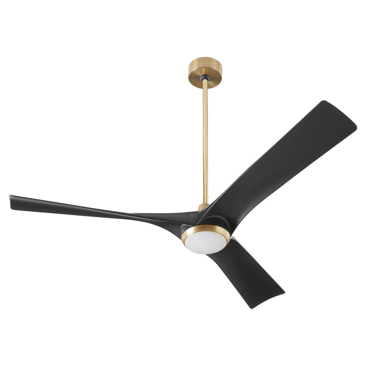 Oxygen 3-123-1540 Ridley 58 in. Ceiling Fan Aged Brass W/ Black Blades