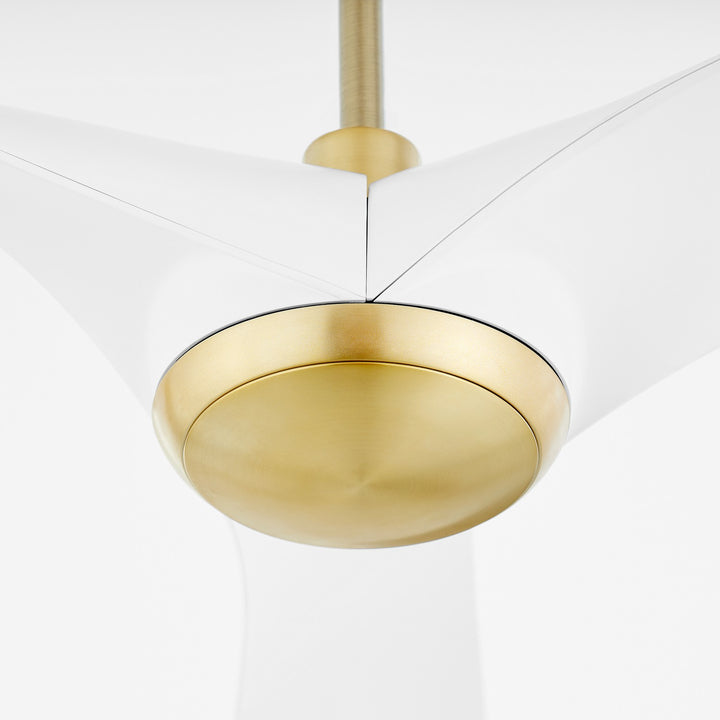 Oxygen 3-123-640 Ridley 58 in. Ceiling Fan Aged Brass W/ White Blades