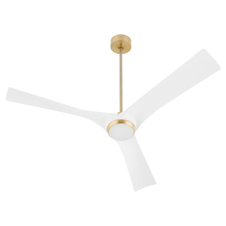 Oxygen 3-123-640 Ridley 58 in. Ceiling Fan Aged Brass W/ White Blades