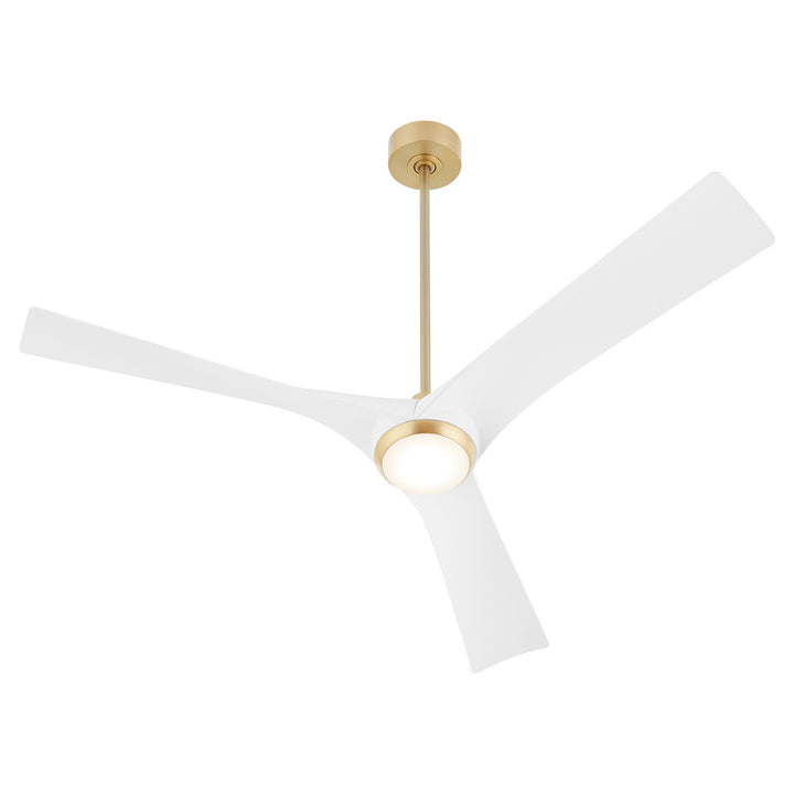 Oxygen 3-123-640 Ridley 58 in. Ceiling Fan Aged Brass W/ White Blades