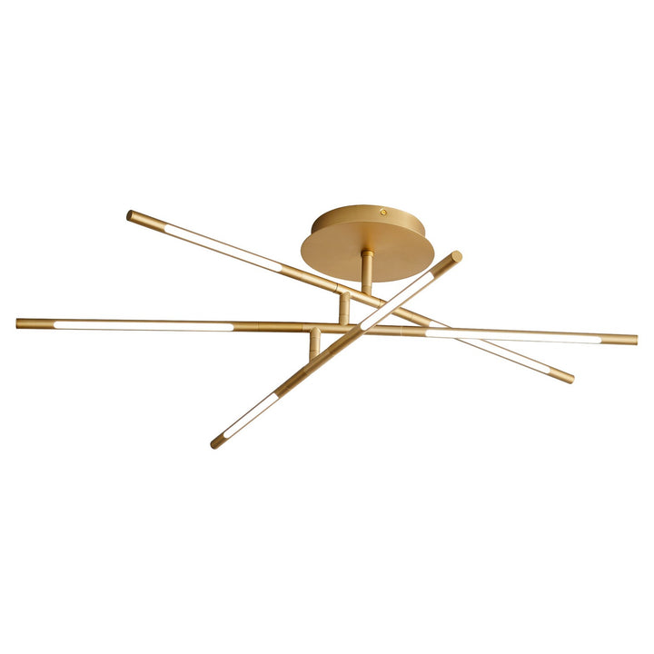Oxygen Palillos 3-805-40 Ceiling Light - Aged Brass