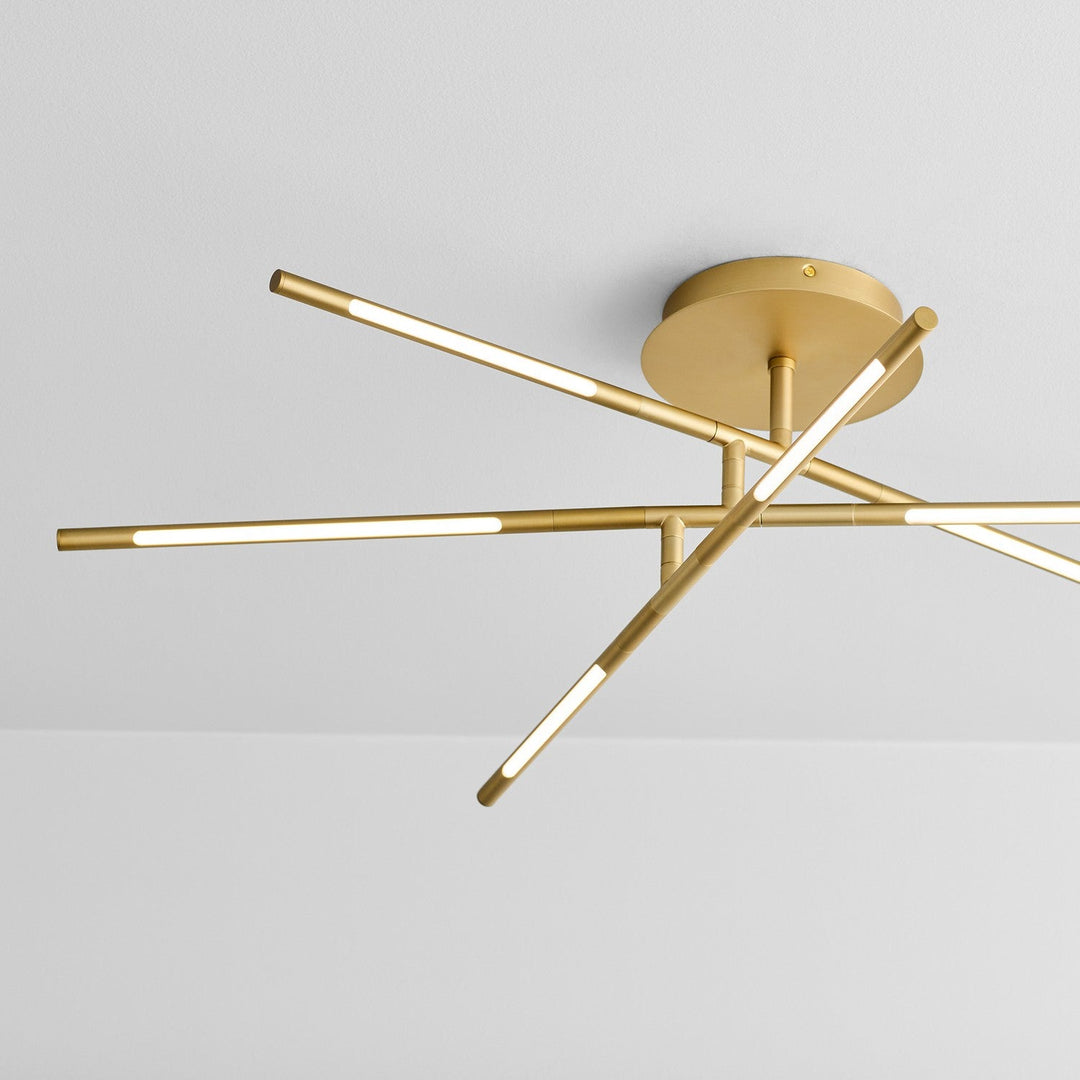 Oxygen Palillos 3-805-40 Ceiling Light - Aged Brass