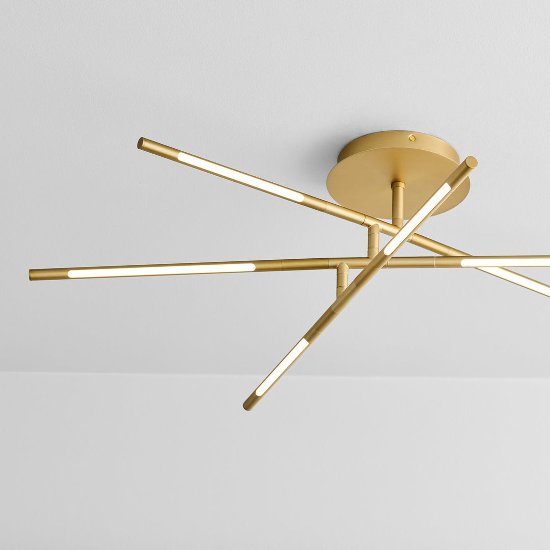 Oxygen Palillos 3-805-40 Ceiling Light - Aged Brass