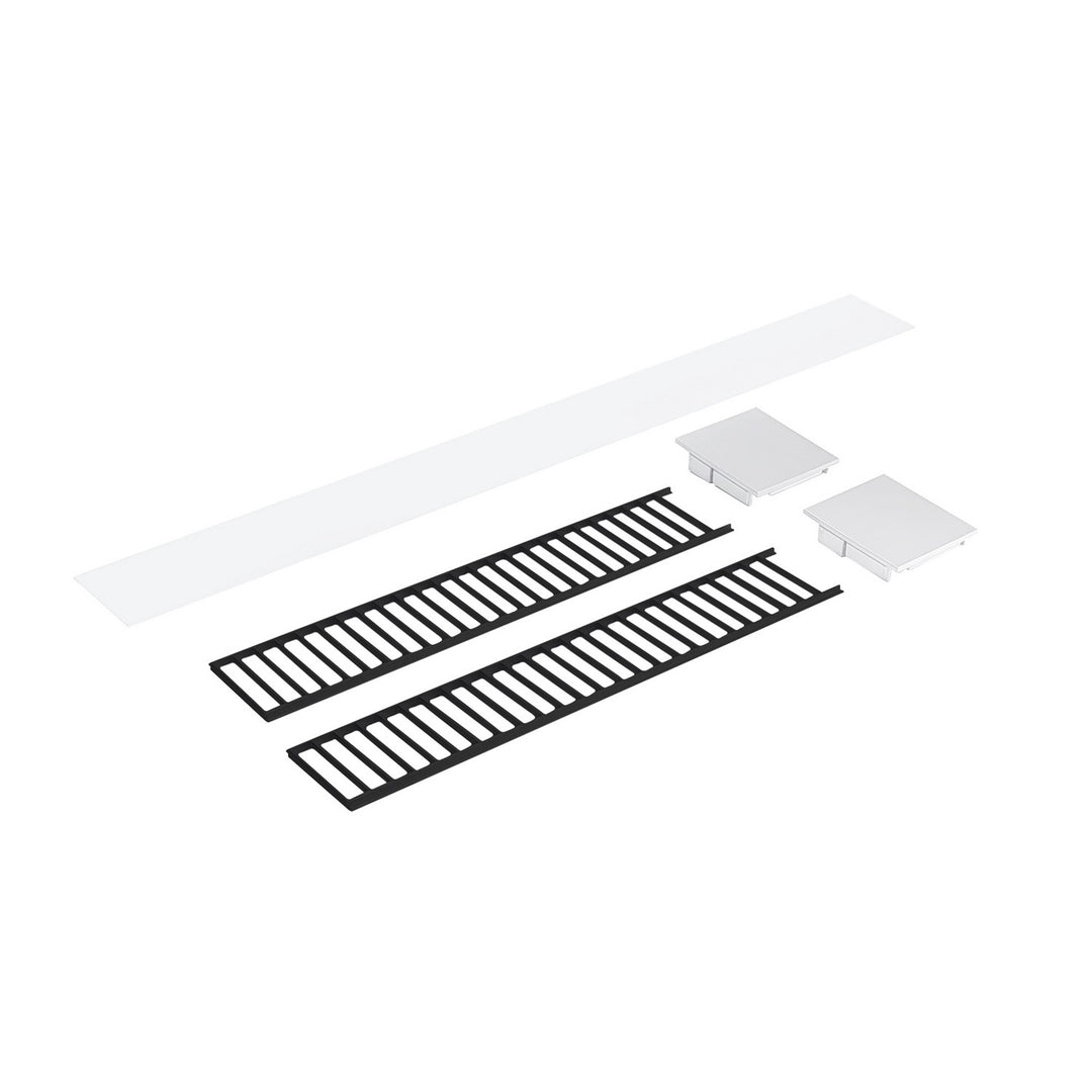 Nora NLUD-2LOUVBW Pendant Light - Black / White End Caps