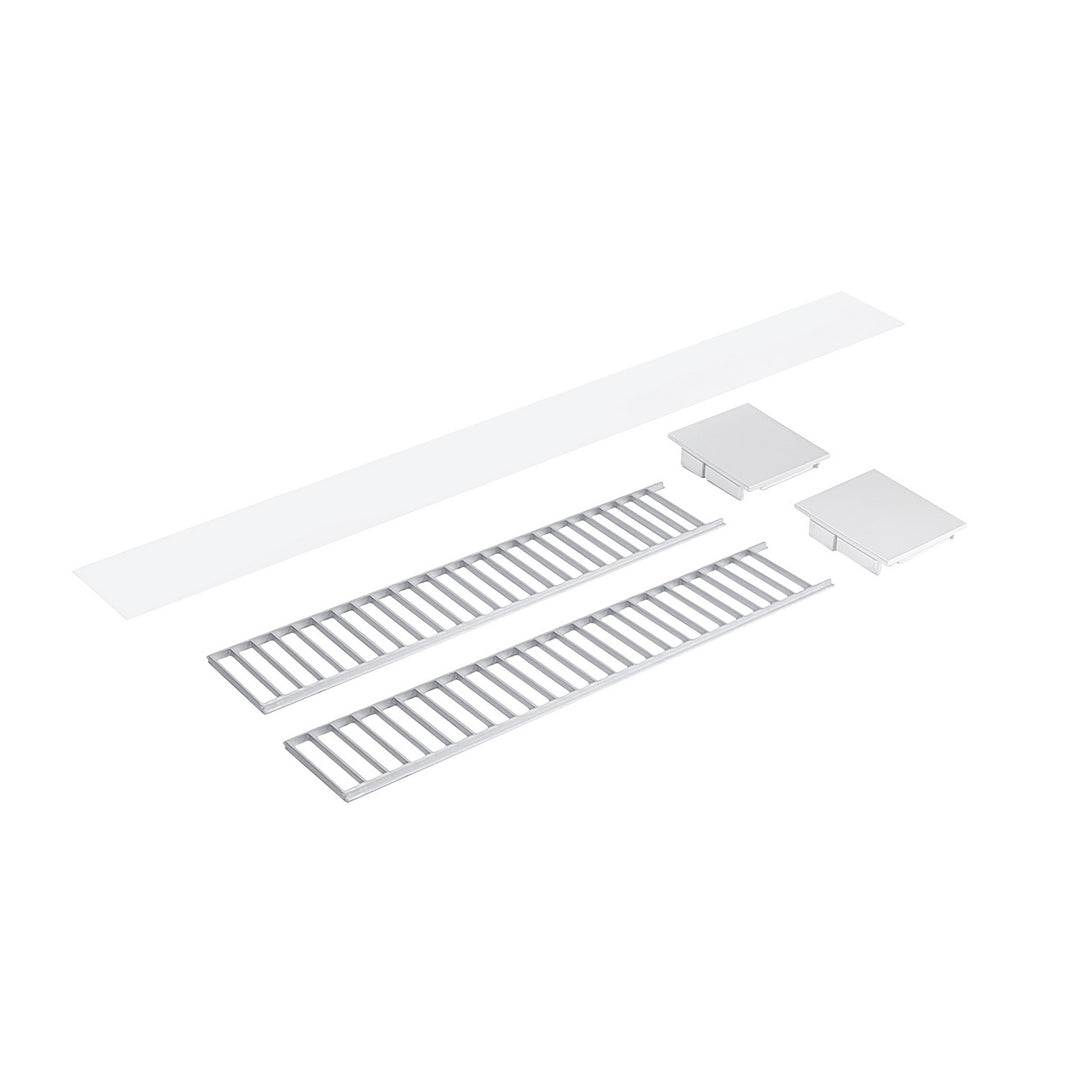 Nora NLUD-4LOUVAW Pendant Light - Aluminum / White End Caps