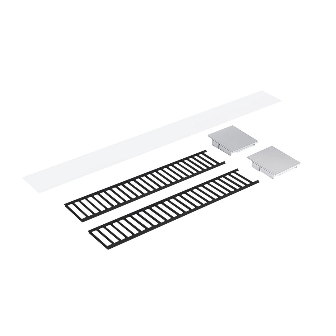 Nora NLUD-4LOUVBA Pendant Light - Black / Aluminum End Caps