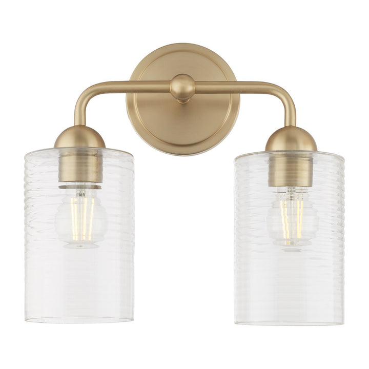 Quorum Charlotte by Tamara Day 598-2-80 Bath Vanity Light 14 in. wide - Aged Brass