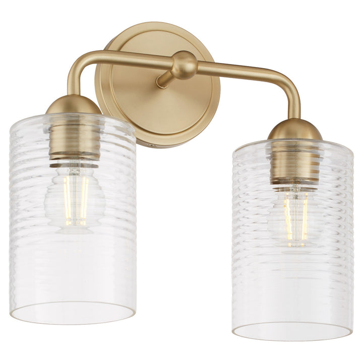 Quorum Charlotte by Tamara Day 598-2-80 Bath Vanity Light 14 in. wide - Aged Brass