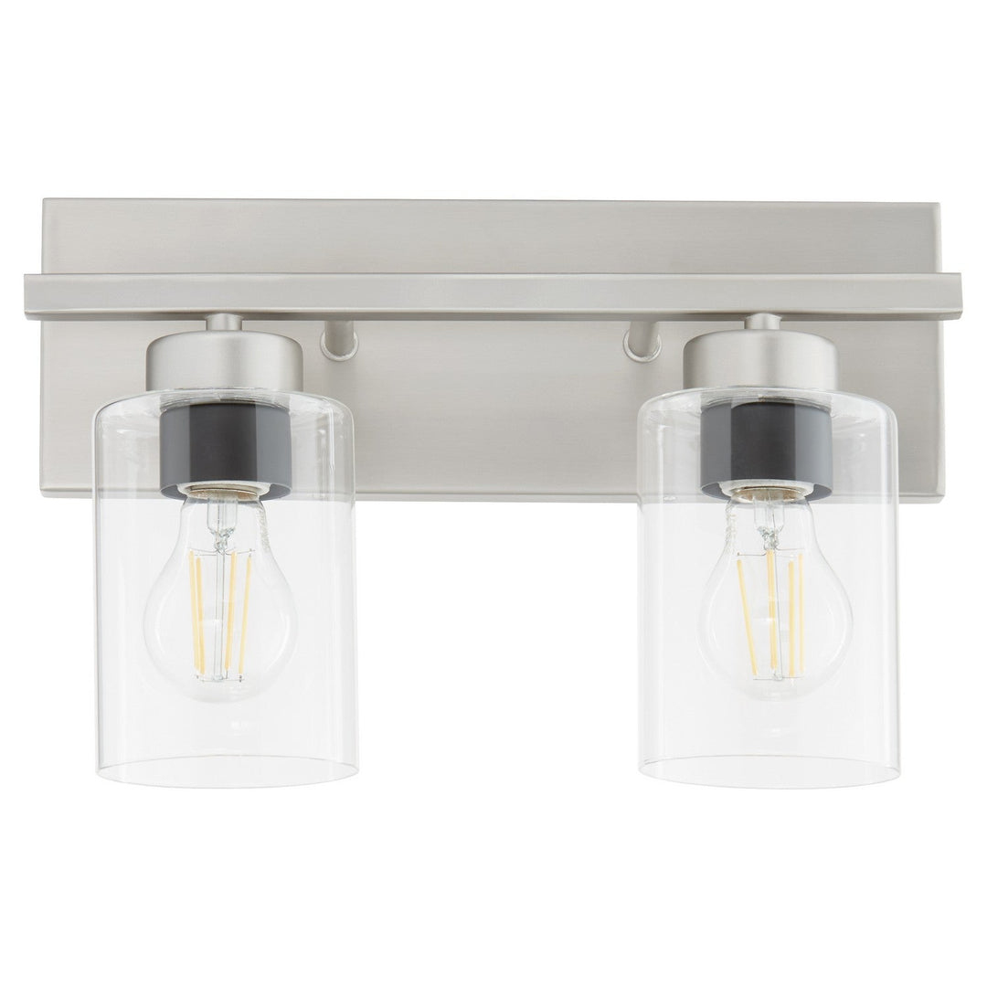 Quorum Carter 5012-2-65 Bath Vanity Light 14 in. wide - Satin Nickel