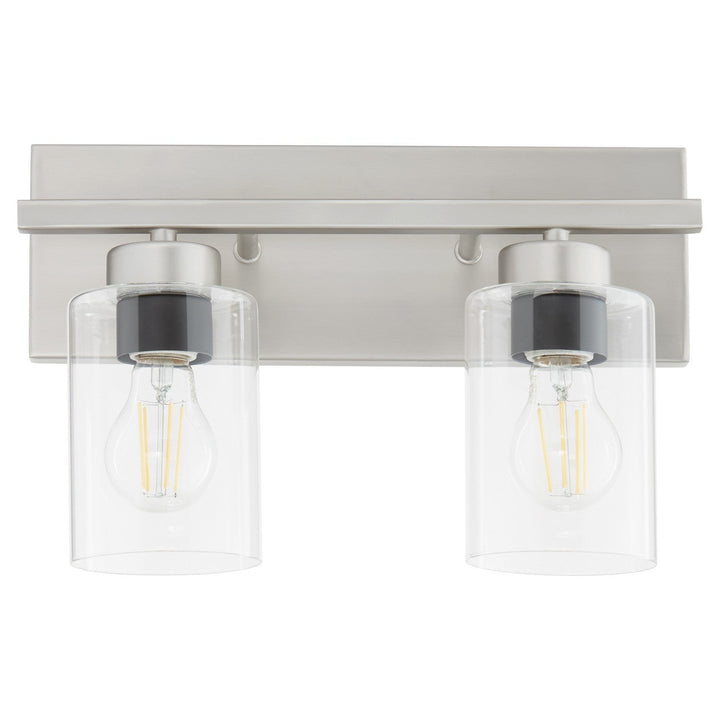 Quorum Carter 5012-2-65 Bath Vanity Light 14 in. wide - Satin Nickel