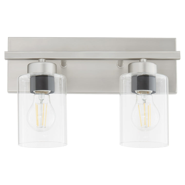 Quorum Carter 5012-2-65 Bath Vanity Light 14 in. wide - Satin Nickel