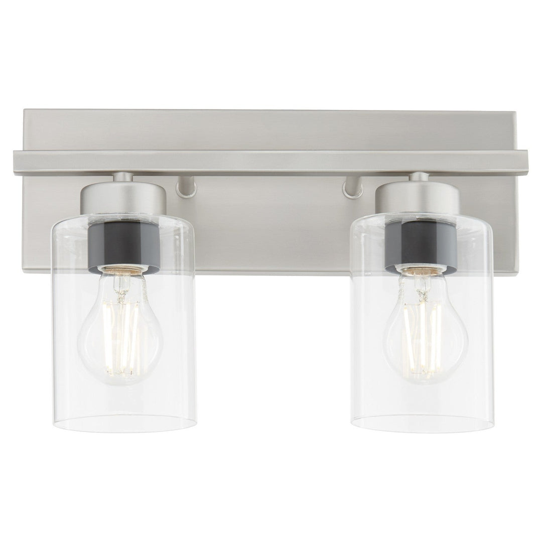 Quorum Carter 5012-2-65 Bath Vanity Light 14 in. wide - Satin Nickel