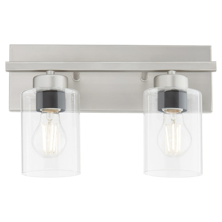 Quorum Carter 5012-2-65 Bath Vanity Light 14 in. wide - Satin Nickel
