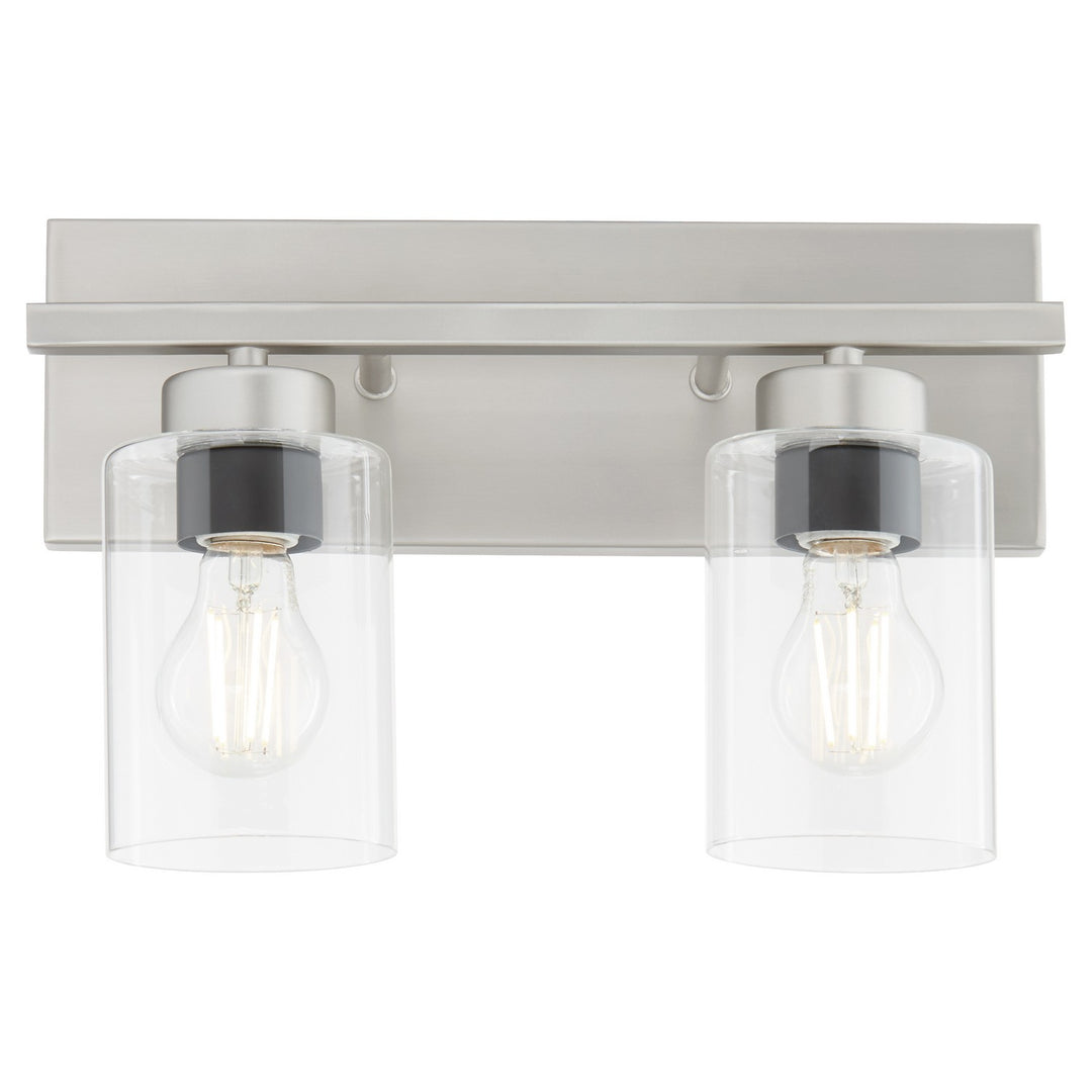 Quorum Carter 5012-2-65 Bath Vanity Light 14 in. wide - Satin Nickel