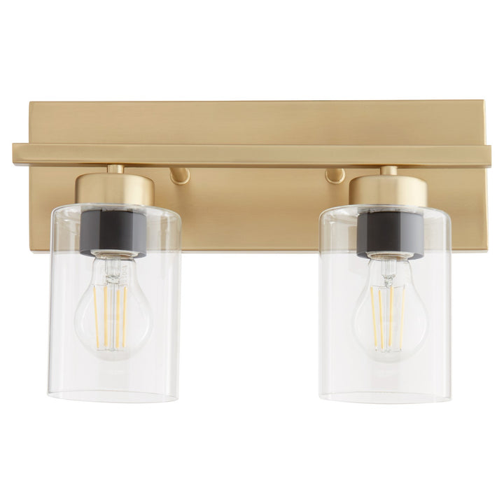 Quorum Carter 5012-2-80 Bath Vanity Light 14 in. wide - Aged Brass