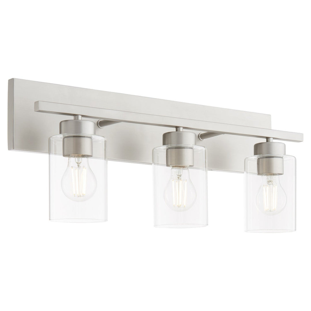 Quorum Carter 5012-3-65 Bath Vanity Light 22 in. wide - Satin Nickel