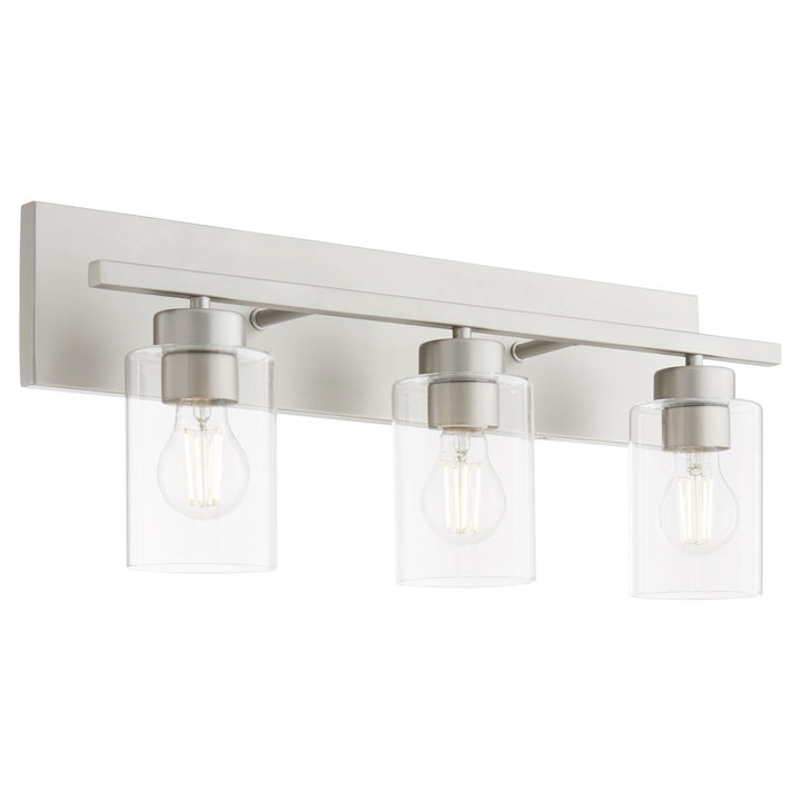 Quorum Carter 5012-3-65 Bath Vanity Light 22 in. wide - Satin Nickel