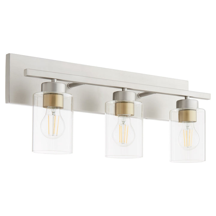 Quorum Carter 5012-3-65 Bath Vanity Light 22 in. wide - Satin Nickel