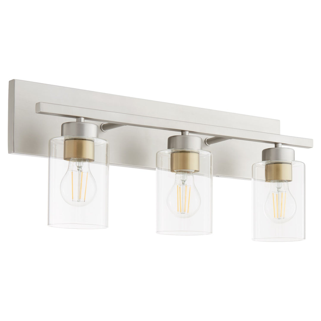 Quorum Carter 5012-3-65 Bath Vanity Light 22 in. wide - Satin Nickel