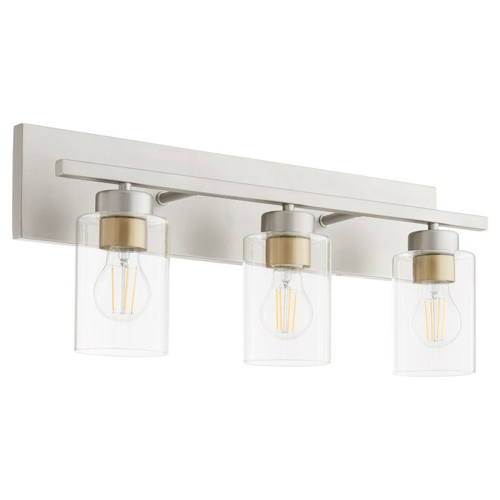 Quorum Carter 5012-3-65 Bath Vanity Light 22 in. wide - Satin Nickel