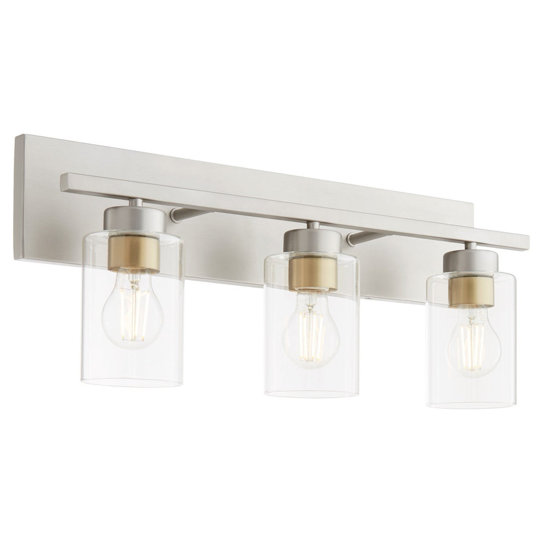 Quorum Carter 5012-3-65 Bath Vanity Light 22 in. wide - Satin Nickel
