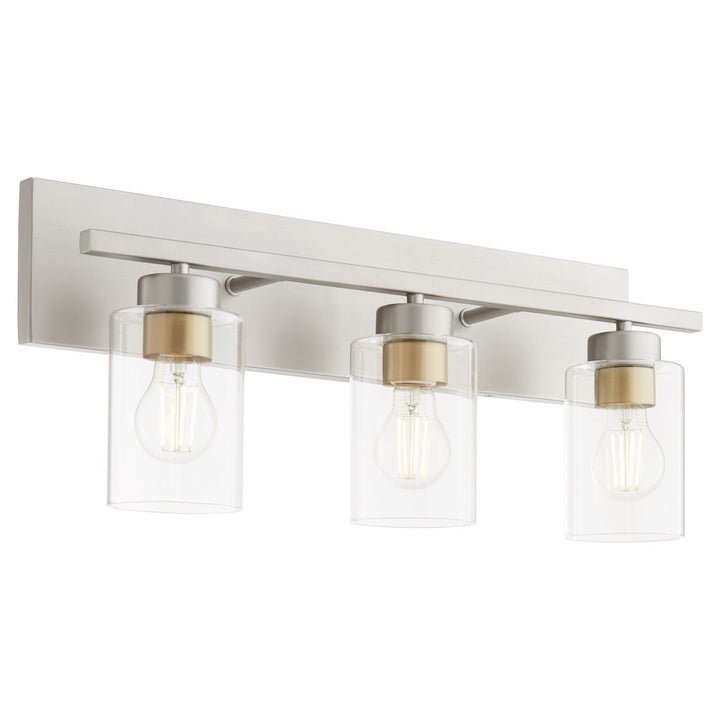 Quorum Carter 5012-3-65 Bath Vanity Light 22 in. wide - Satin Nickel