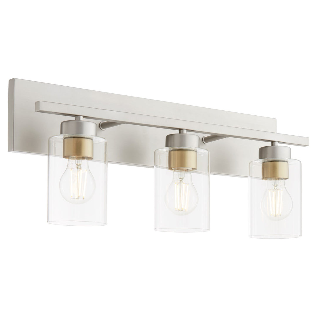 Quorum Carter 5012-3-65 Bath Vanity Light 22 in. wide - Satin Nickel
