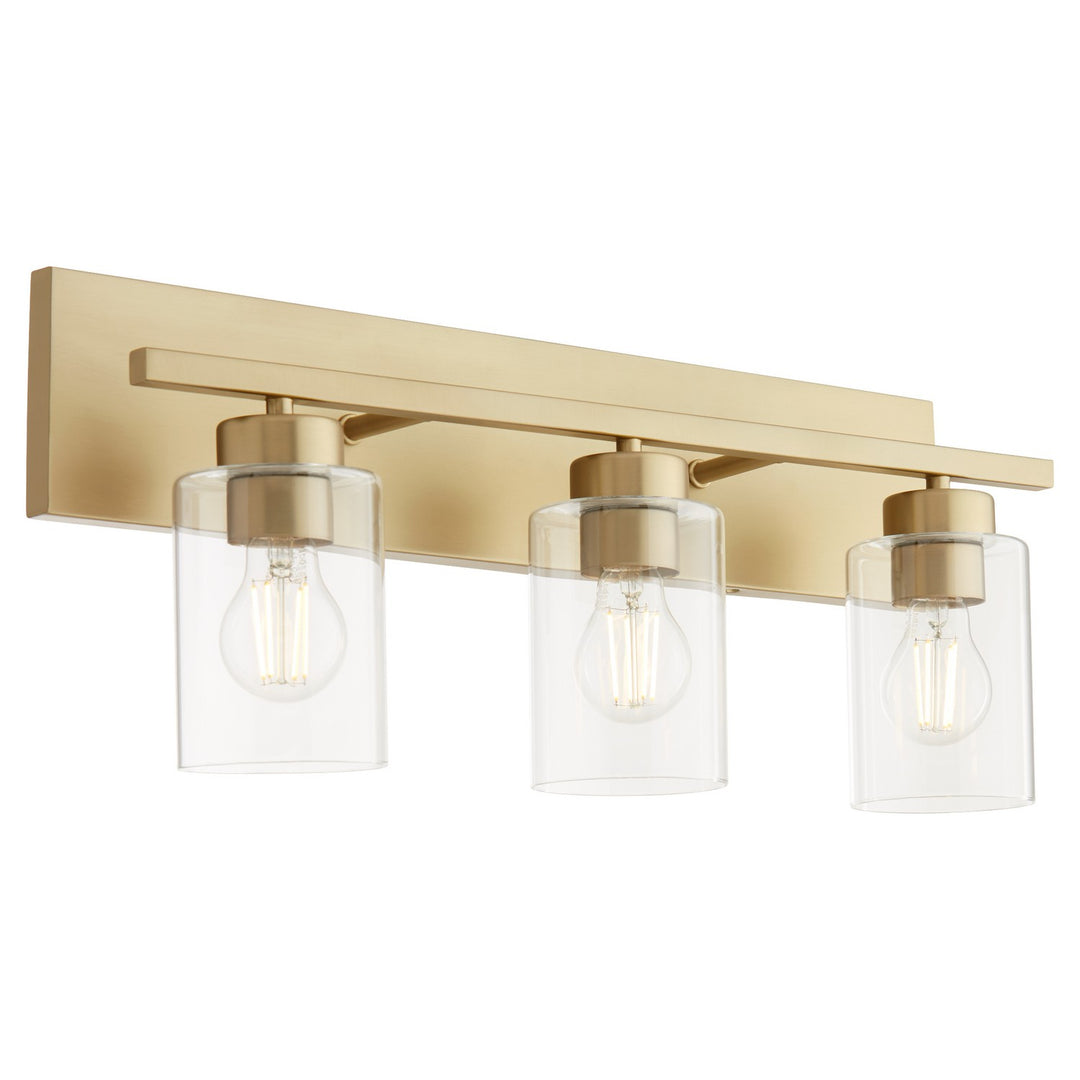 Quorum Carter 5012-3-80 Bath Vanity Light 22 in. wide - Aged Brass